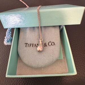 Tiffany & Co. Elsa Peretti Teardrop Pendant 16 “ chain. Box/bag included.